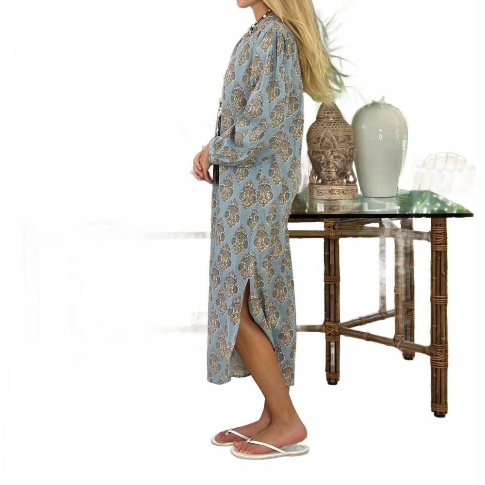 NEW JUST DARVINY sunita kaftan in bahama blue